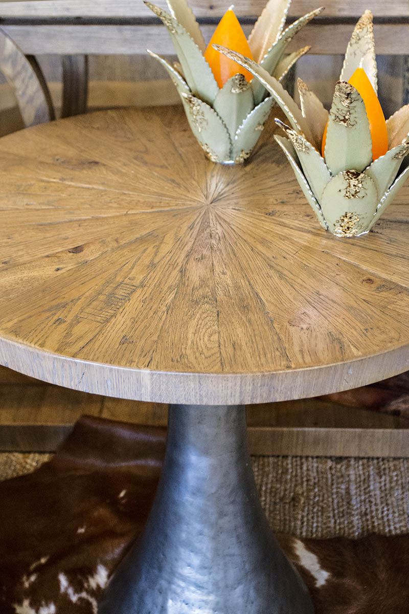 Sue Bickerdyke Interiors showroom - wood inlay table