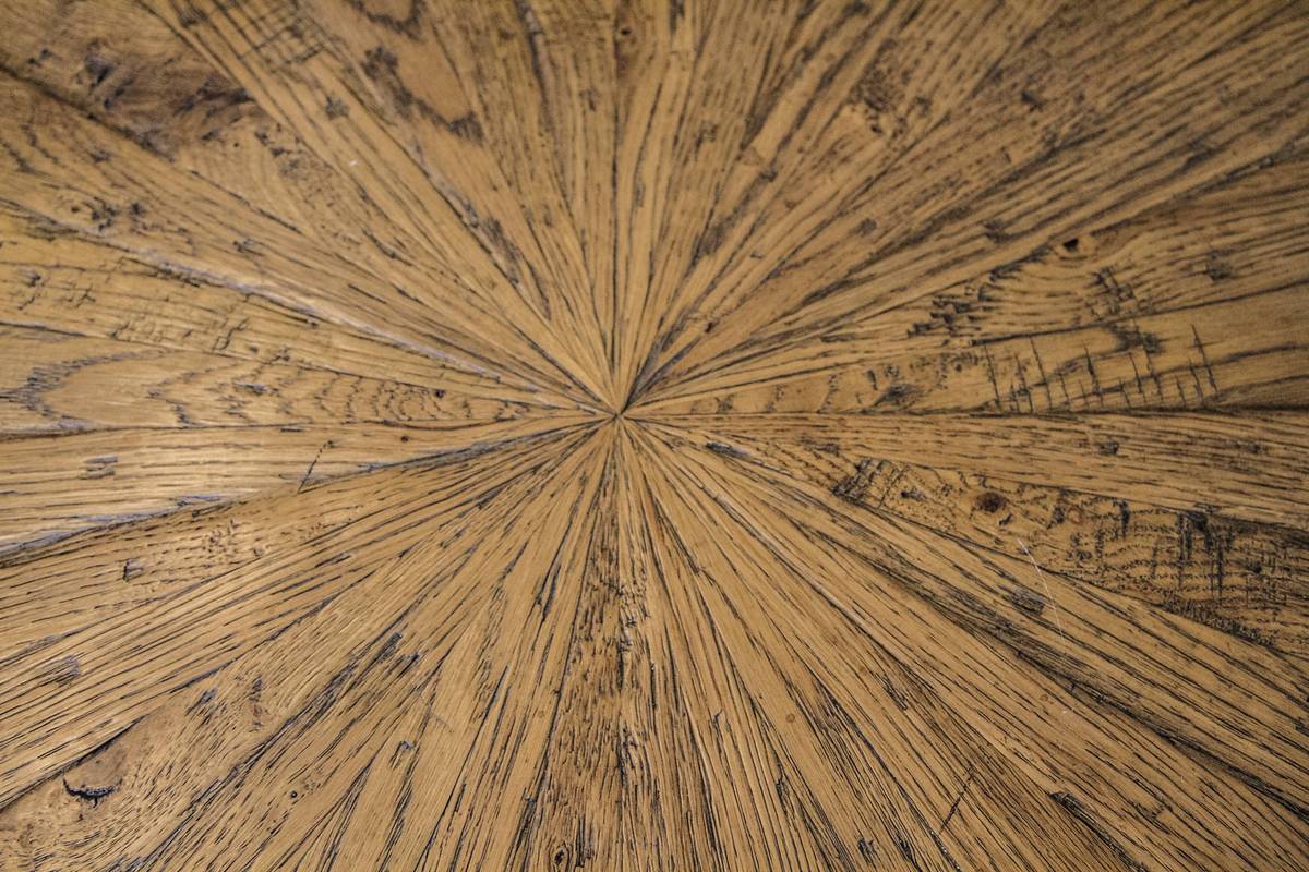Sue Bickerdyke Interiors showroom - wood inlay table