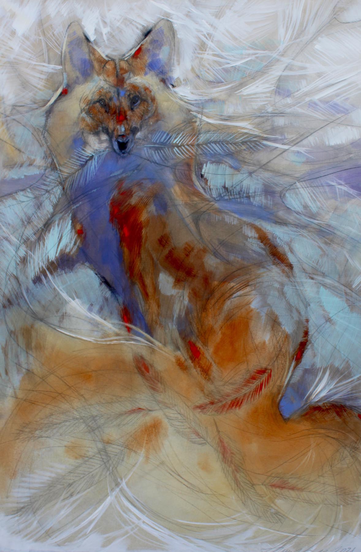 Fox and Feathers - 36x24
